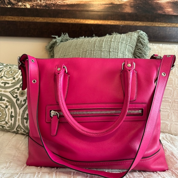 Coach Legacy Leather Rory NS Satchel 19892 Fuschia Pink MSRP $398 - Picture 2 of 7